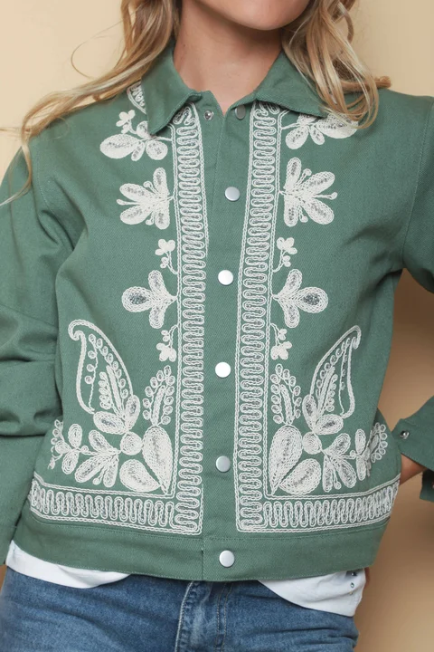 Chaqueta FORTY de Gabardina Bordada GUF6005