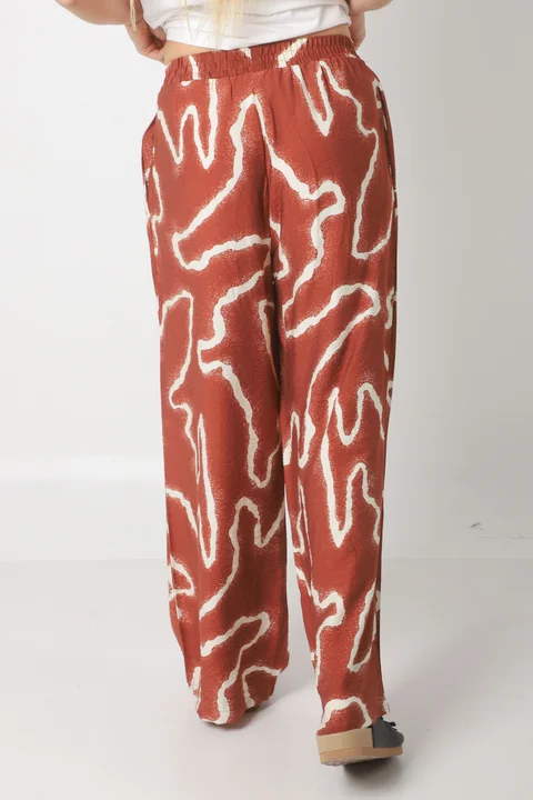 Palazzo CAMBODIA de Lino estampado c/ Bolsillo GUK70151-1