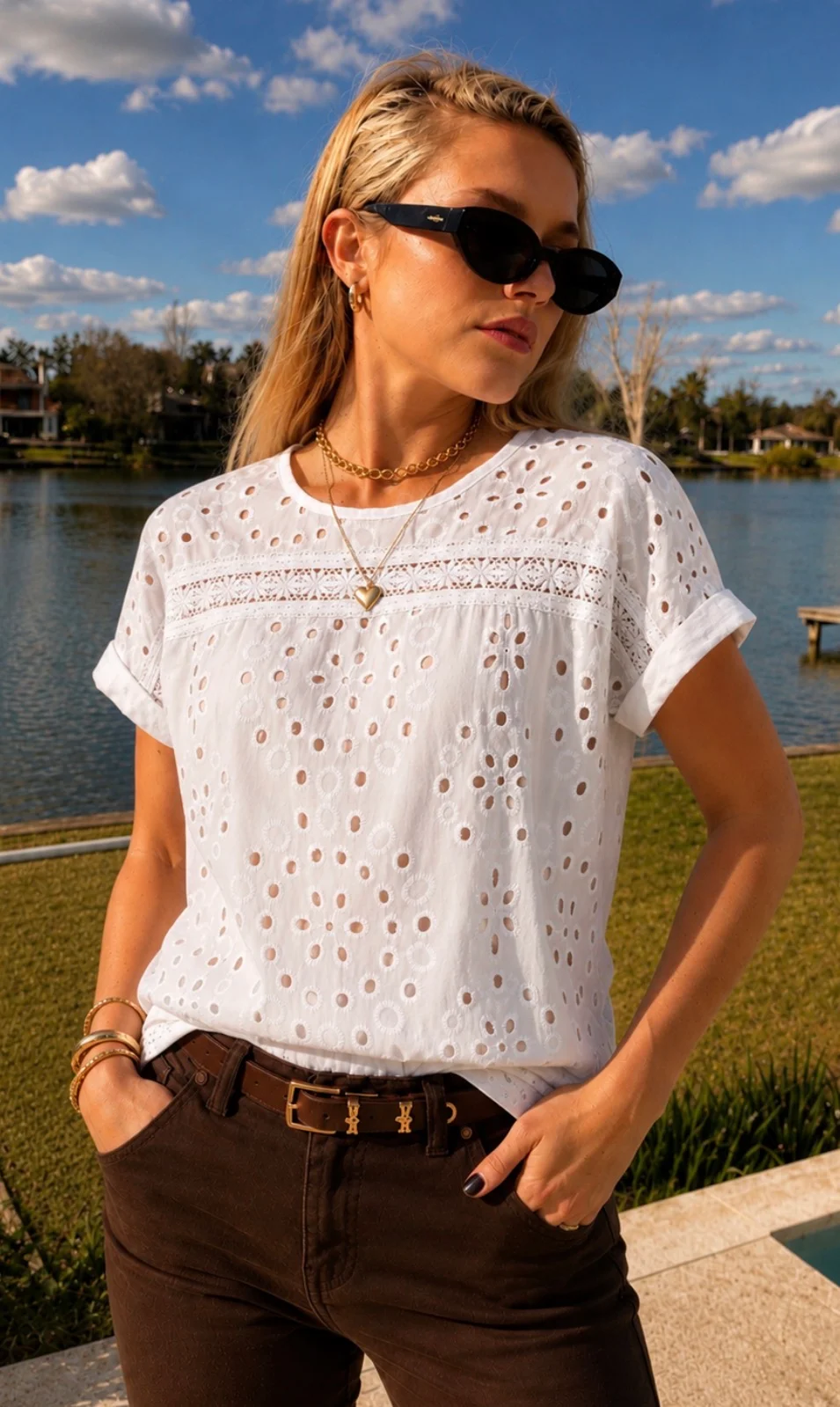 Blusa NADINE Broderie Bordada GUK70203
