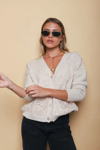 Saco LARROUS Bordado c/ Botones con Brillos GUL827 - Vista 4