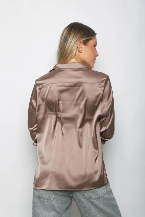 Camisa CANDI Satén Manga Larga GUV53