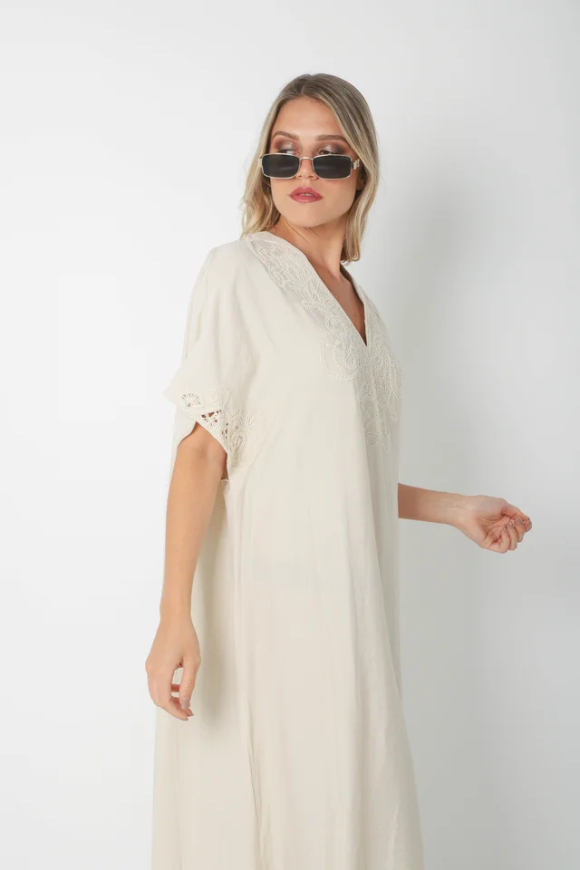 Vestido Tunica PARU de Lino Bordado GU2527