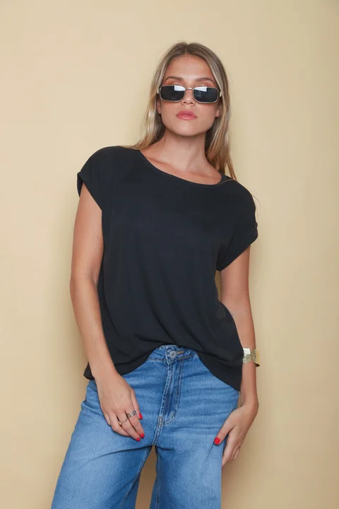 Remera Dana Hilo Flame con Lurex