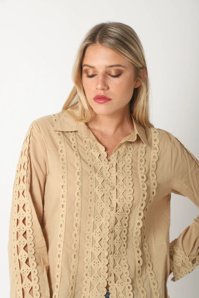 Camisa FRENESI Guardas Guipiur GUK70198 