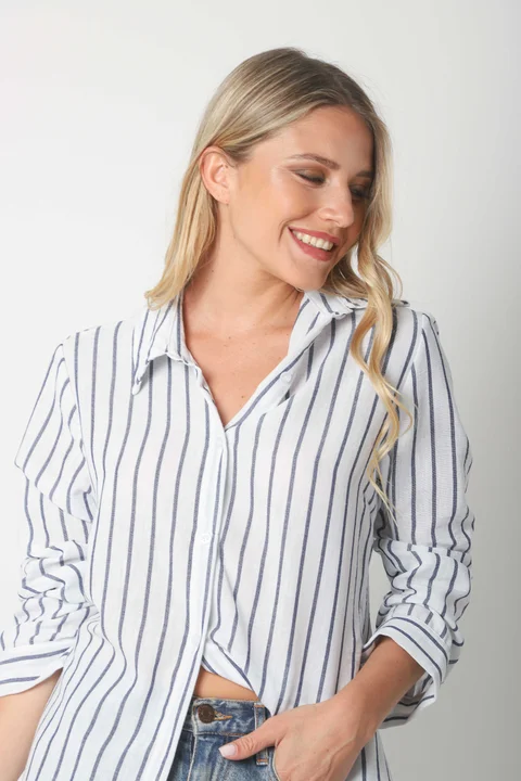 Camisa BELE Lino Rayada