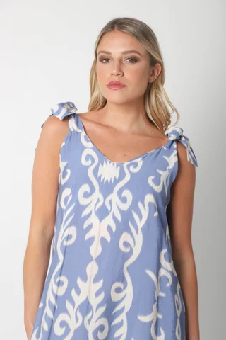 Vestido NISSI BULGARO AMPLIO de creppe c/ Tiras y Bolsillos - Vista 6