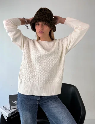 Maxi Sweater MADELEINE Bremer Trenzado GUL819 - Vista 4