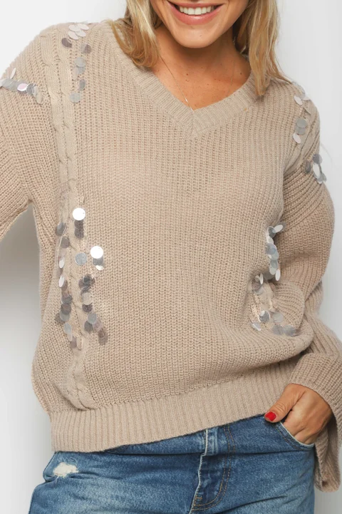 Sweater NIK Tejido c/ Lentejuelas GUL663