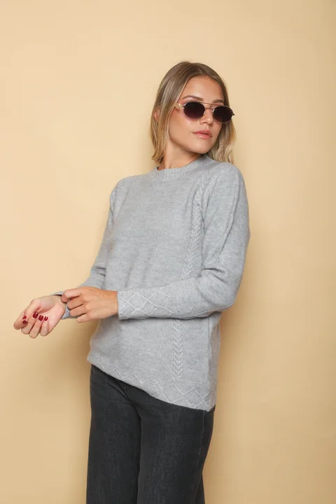 Sweater REINA Panal con Trenzas 0722