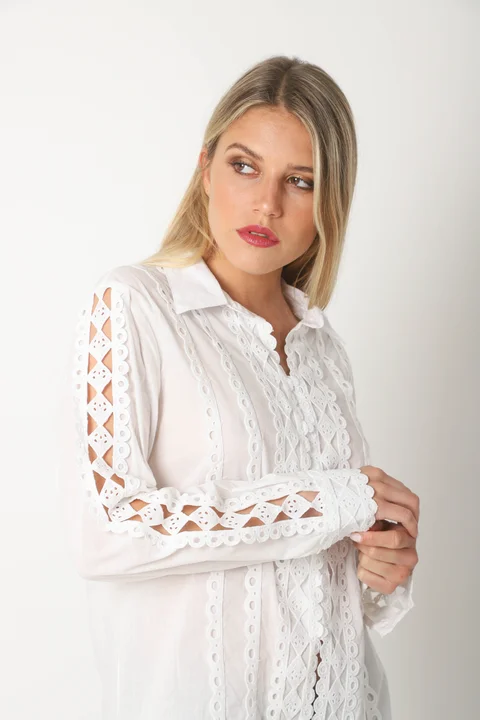 Camisa FRENESI Guardas Guipiur GUK70198 