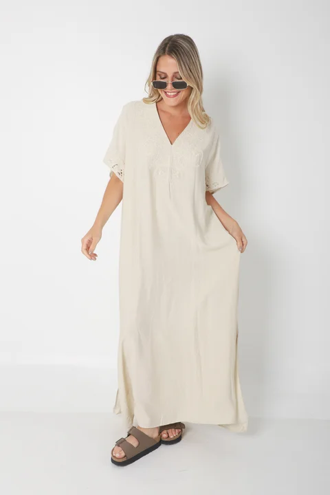 Vestido Tunica PARU de Lino Bordado GU2527