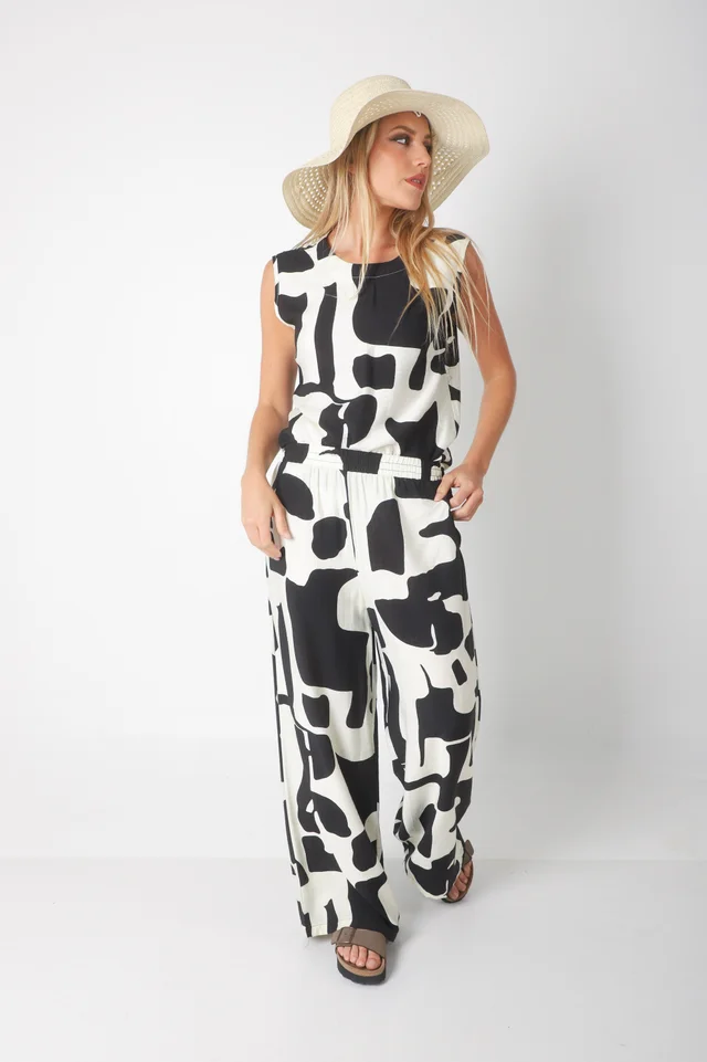 Conjunto CARMESI LINO estampado GUK70150-1/GUK70150