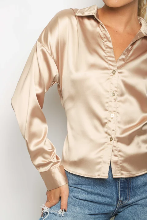 Camisa ZELENI Saten c/ Tiras para atar Atras GUK70282