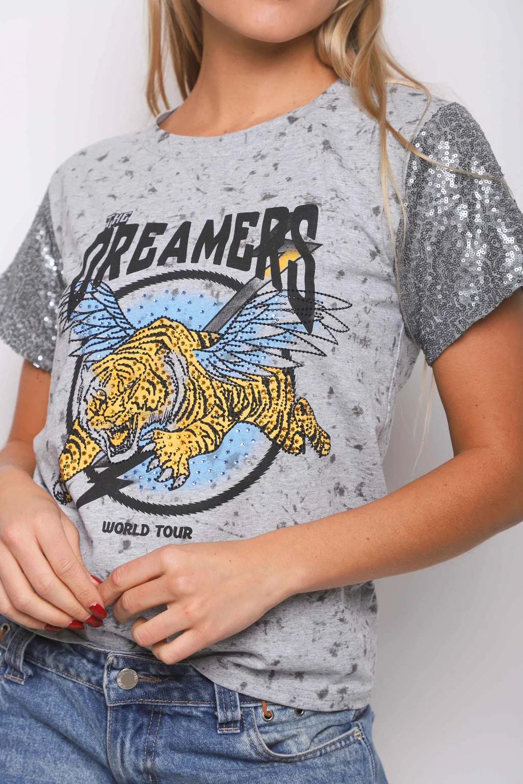 Remera DREAMERS Nevada c/ Lentejuelas  GU5106
