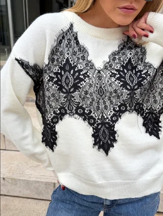 Sweater ZAMA Bremer C/ Encaje GUL667 - Vista 3