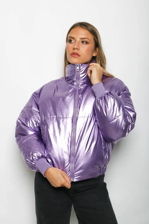 Campera  Puffer  Lila  Metalizada Velvet GUK2039