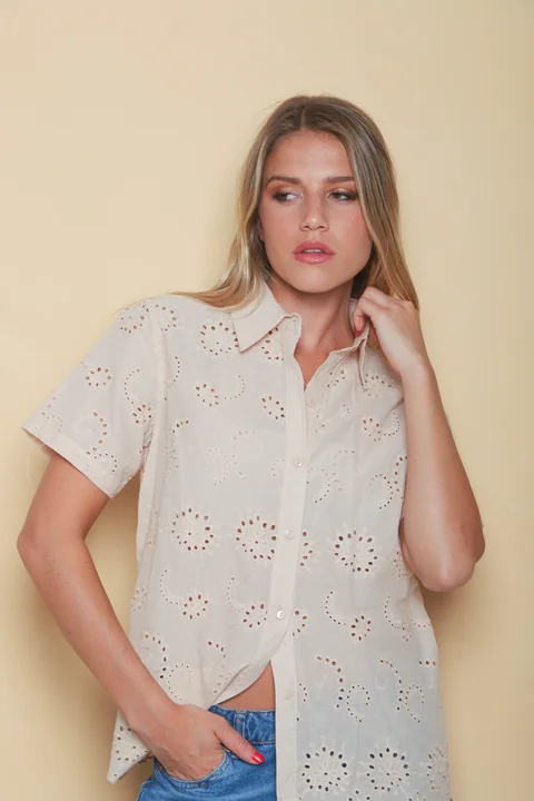 Camisa CISNE Broderie Manga Corta GUK70108