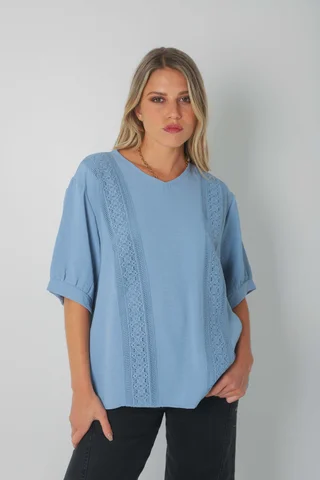 Blusa Amplia VASY Guardas Guipiur GU0330 - Vista 2