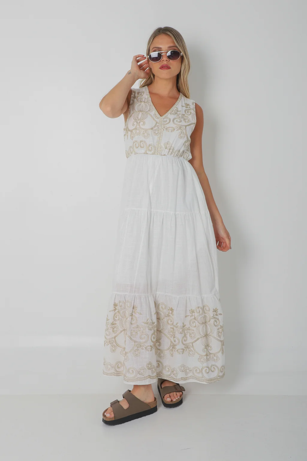 Vestido SOFIA de Lino c/Bordado GU250112