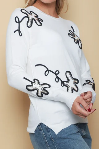 Sweater FENNY Bremer Bordado c/ Lentejuelas GUL682 - Vista 4