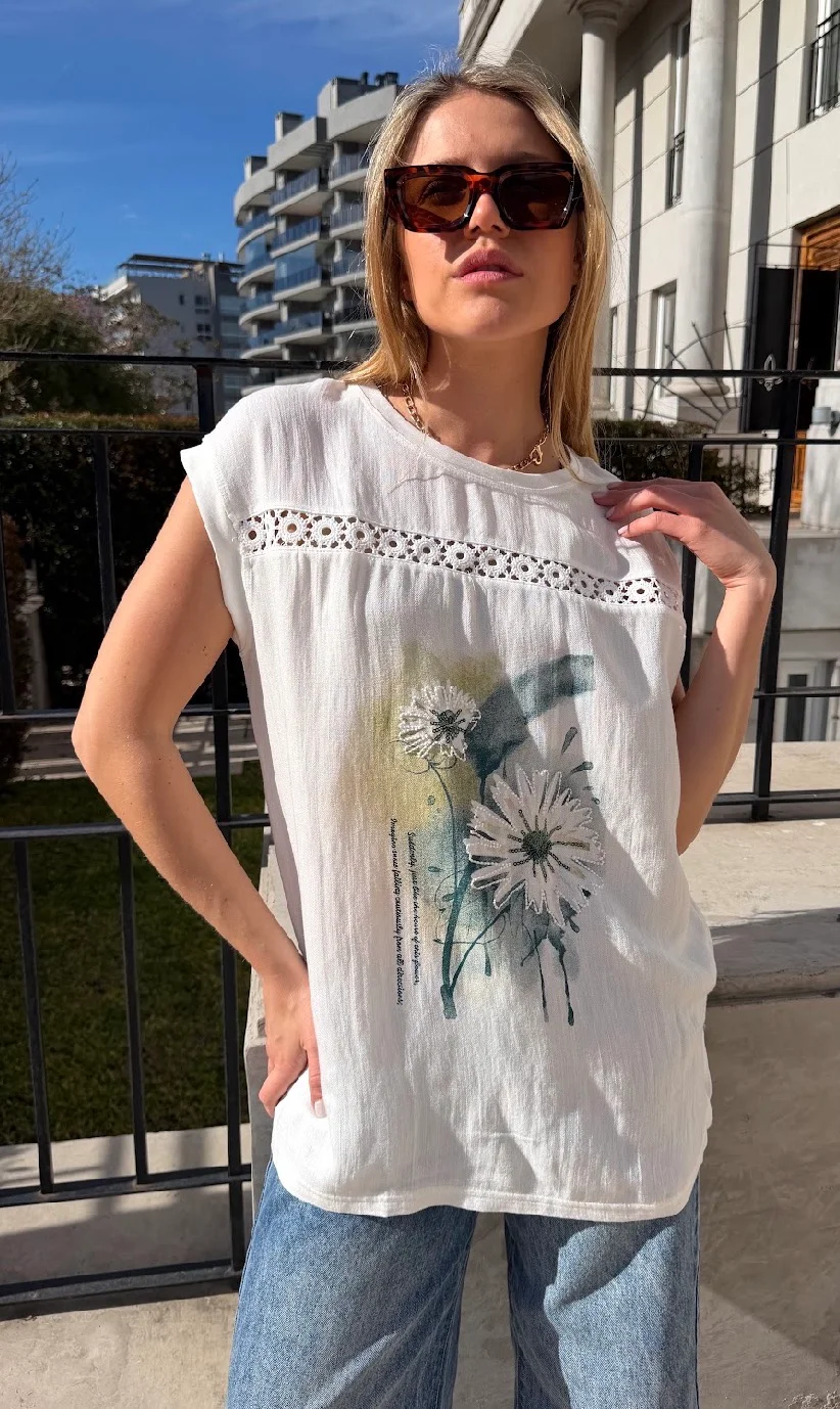 Camisola SUNRISE LINO con Strass GU10718