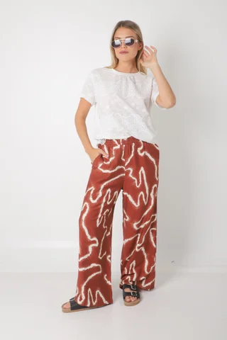 Palazzo CAMBODIA de Lino estampado c/ Bolsillo GUK70151-1 - Vista 4