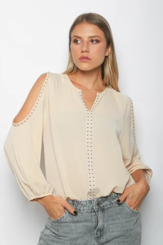 Blusa GAMBER SATEN C/ Hombro Descubierto y Tachas GU0341 - Vista 6