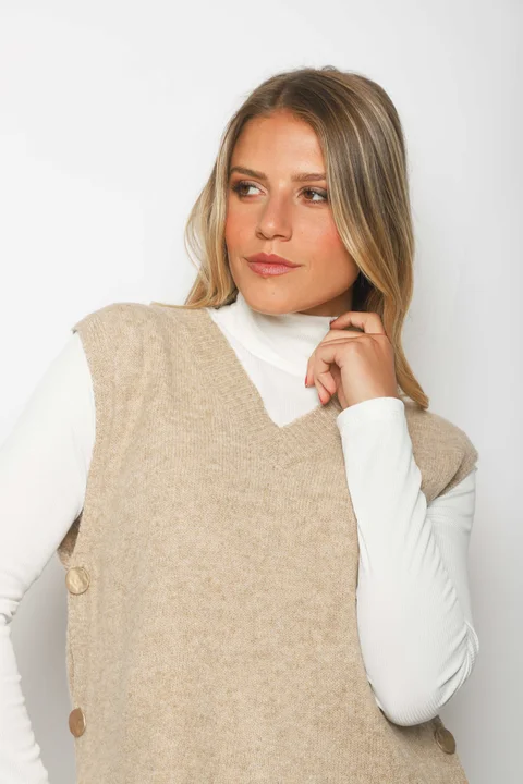 Chaleco FRANCE Cashmire Botones GU67602