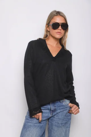 Remera Florentin c/ Capucha y Encaje GUK70067 - Vista 4