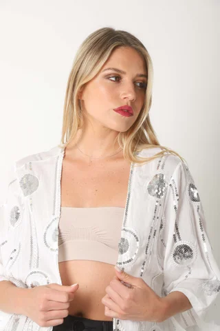 Kimono CIRCIE c/ Lentejuelas Bordadas GU5174 - Vista 3