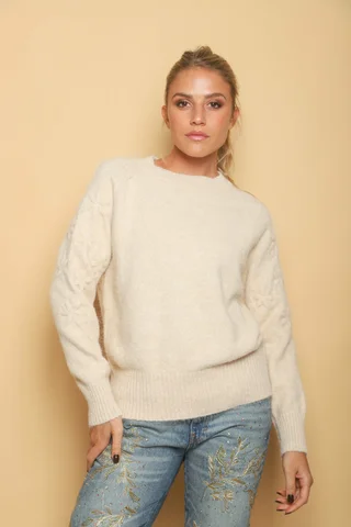 Sweater KRISTAL Mohair bordado FLORES GUL807 - Vista 1