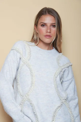 Sweater Trenzas Snake C/ Bordado GUL677 - Vista 5