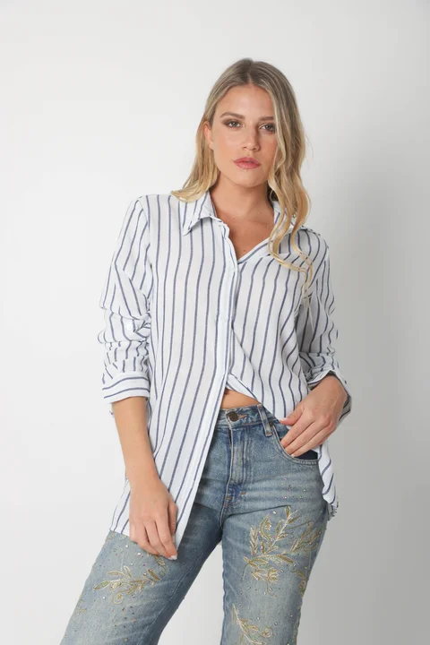 Camisa BELE Lino Rayada