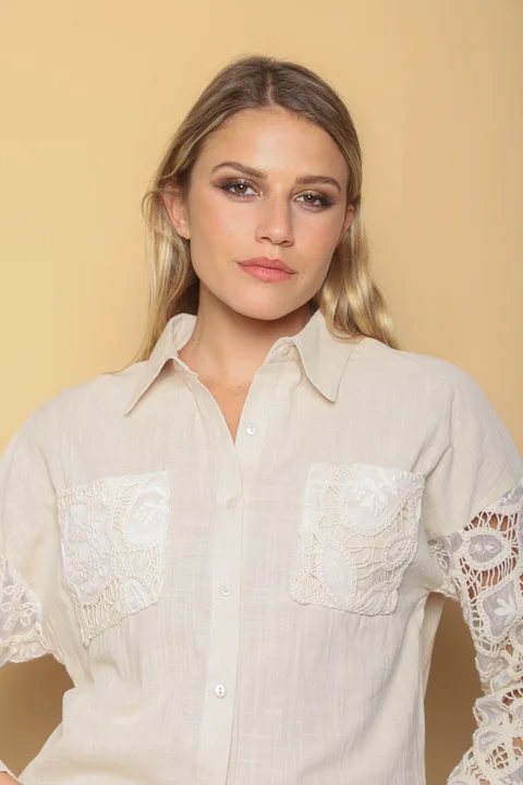 Camisa MARLENE Lino con Bordado GUK70168