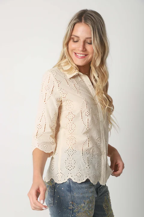 Camisa CARNAVAL Broderie Manga 3/4 GUK4009