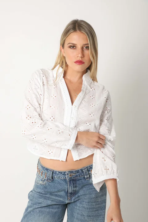 Camisa BULERY Corta Broderie Calada GU70120