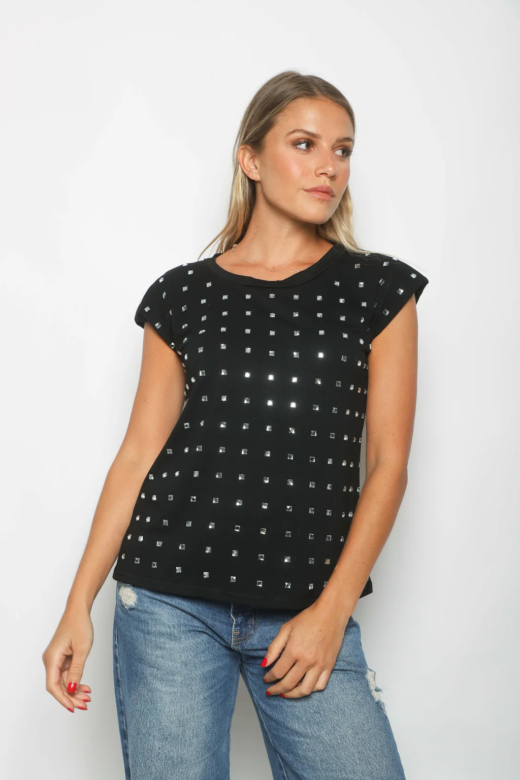 Remera FELISA c/ Hombreras y Piedras  GUK70073