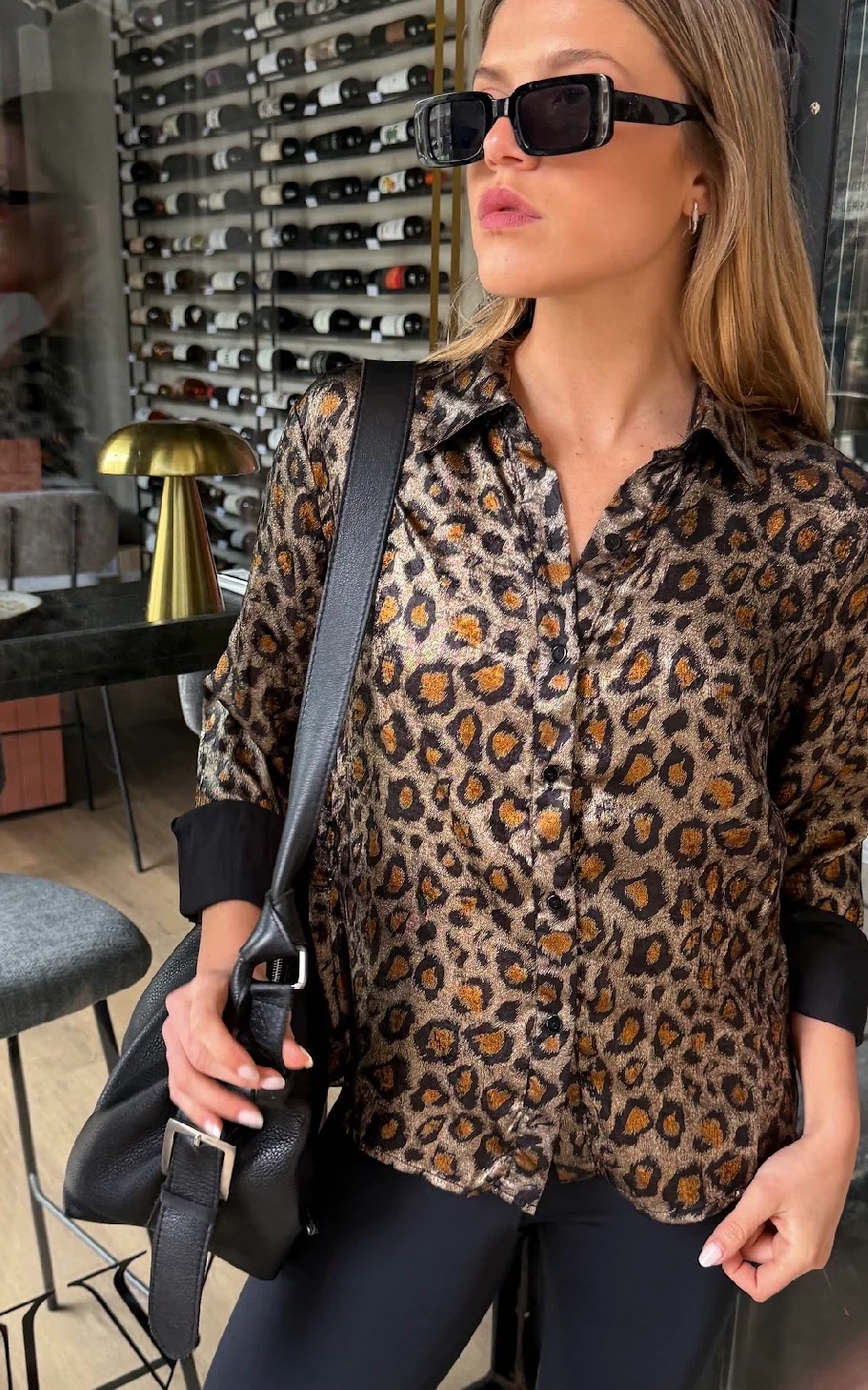 Camisa LEOPARD Satin Print GU70062