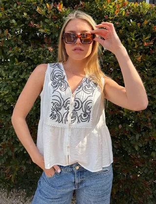 Blusa SUCRE Bordada GUV56 - Vista 6