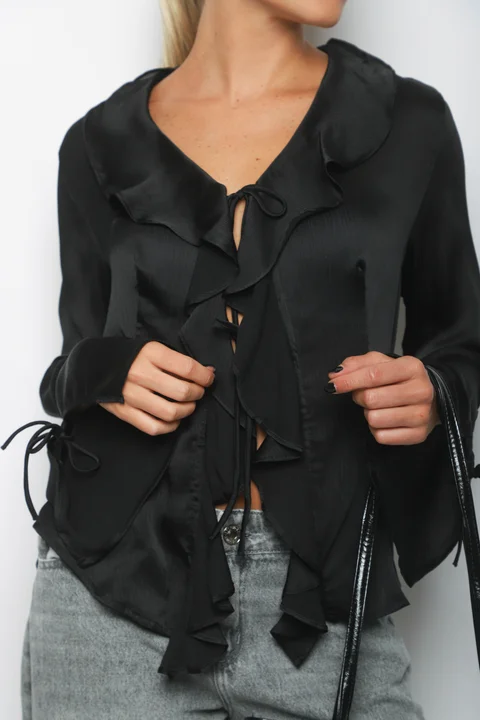 Blusa WENDY SATEN C/Volados GU0343