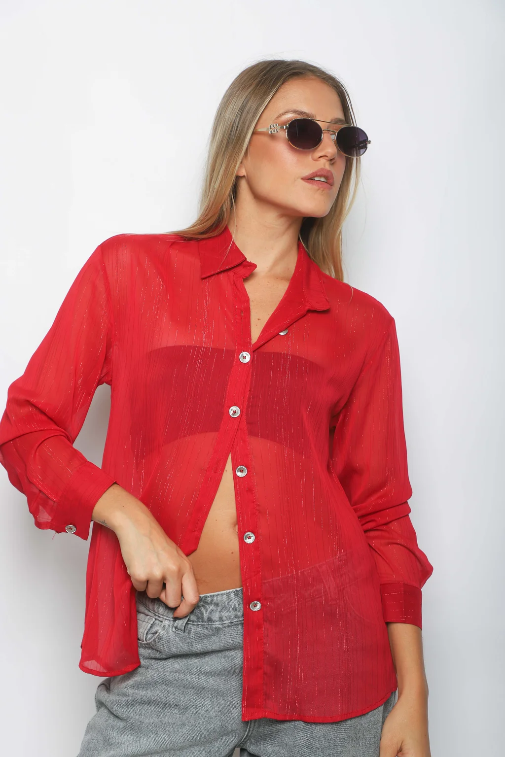 Camisa DORAL Gasa c/ Botones con Brillos GU0345