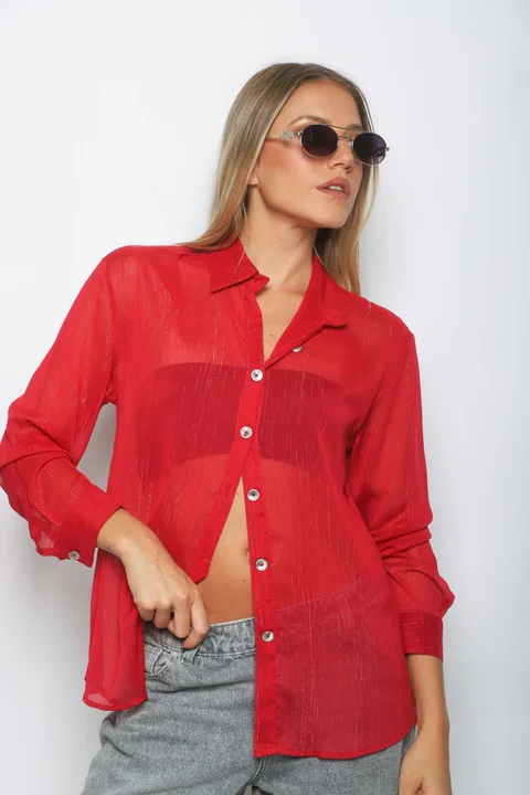 Camisa DORAL Gasa c/ Botones con Brillos GU0345