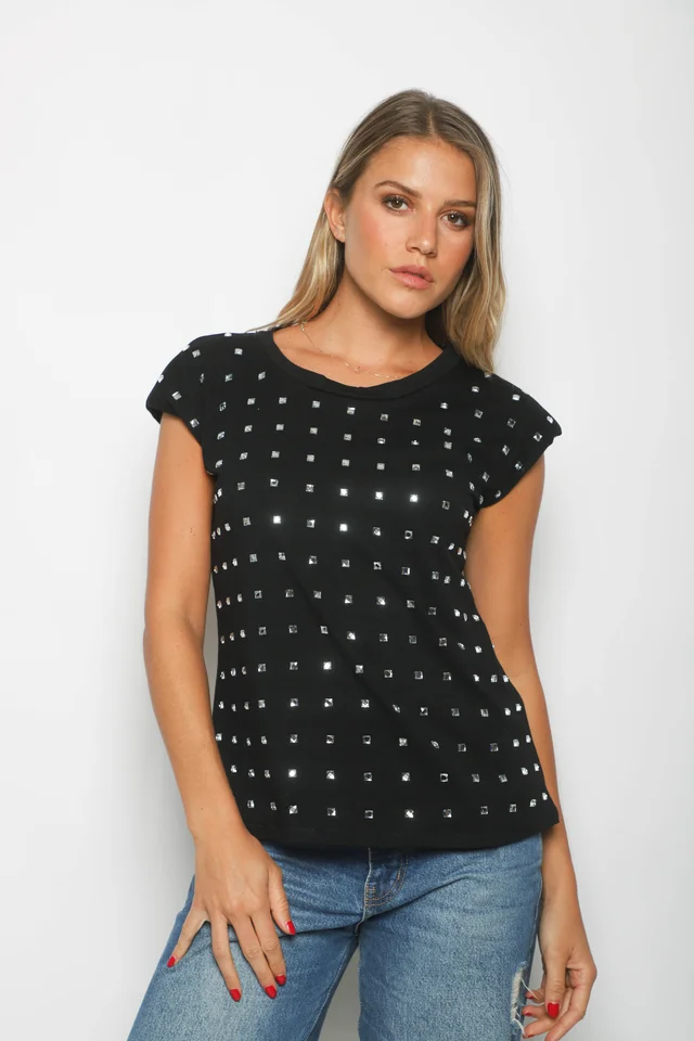 Remera FELISA c/ Hombreras y Piedras  GUK70073