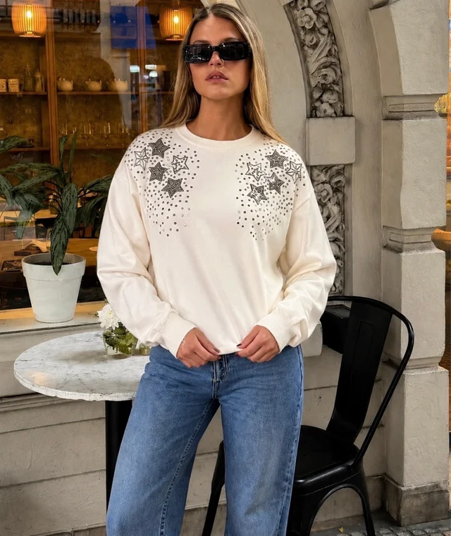 Sweater ZACHER c/ Apliques GU250560