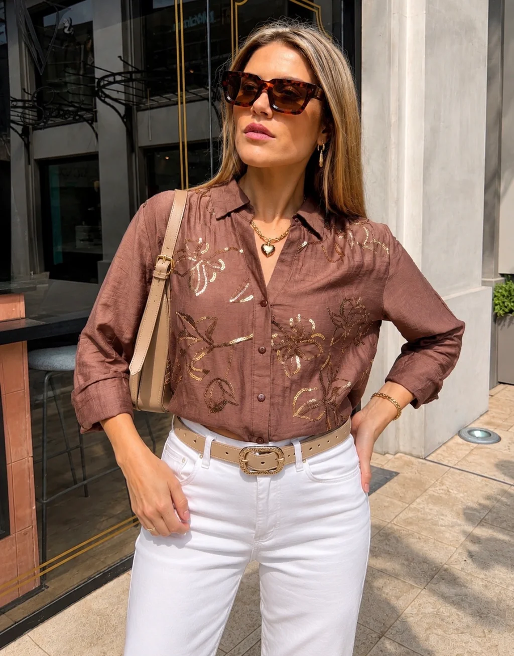 Camisa ALISON de LINO Bordada GU70280