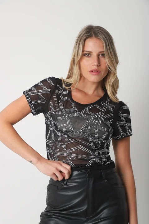 Top ROVIE TULL Con Stras GU2666