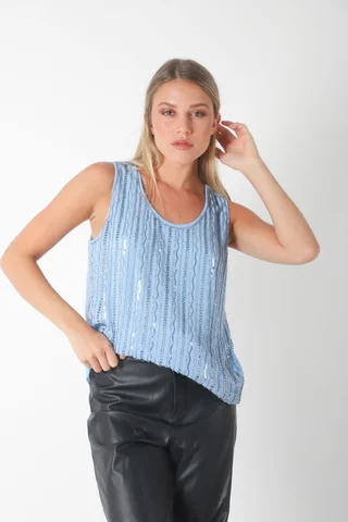 Musculosa SAREE Forrada con Lentejuelas GU70129 - Vista 2