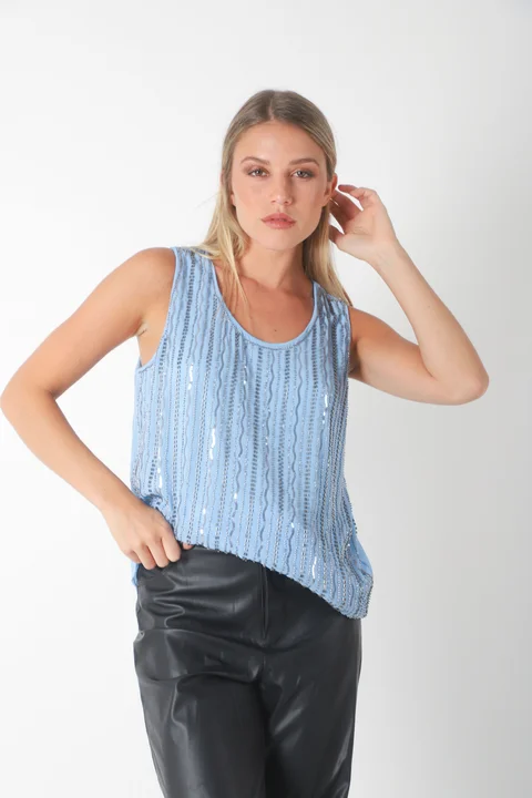 Musculosa SAREE Forrada con Lentejuelas GU70129