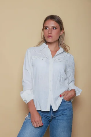 Camisa BANGKOK Lino c/tachas GUP33011 - Vista 2