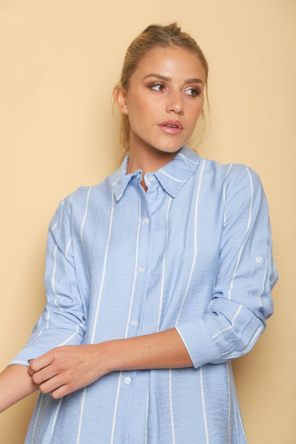 Camisa Freda Crepe Raya Intercalada
